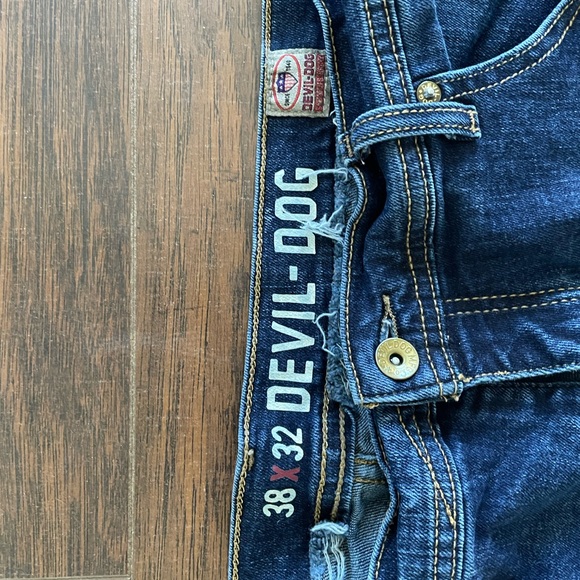 Devil Dog Jeans Mens 38x32 Denim Blue Denim Dark Flex Stretch Athletic‎ Fit - Picture 2 of 5